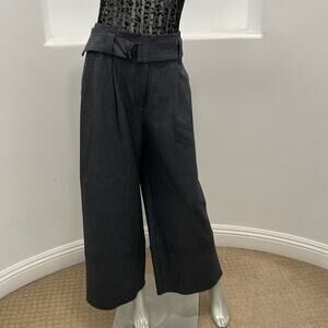 A.L.C. Belted Wide Legs Blue Plaid Pants